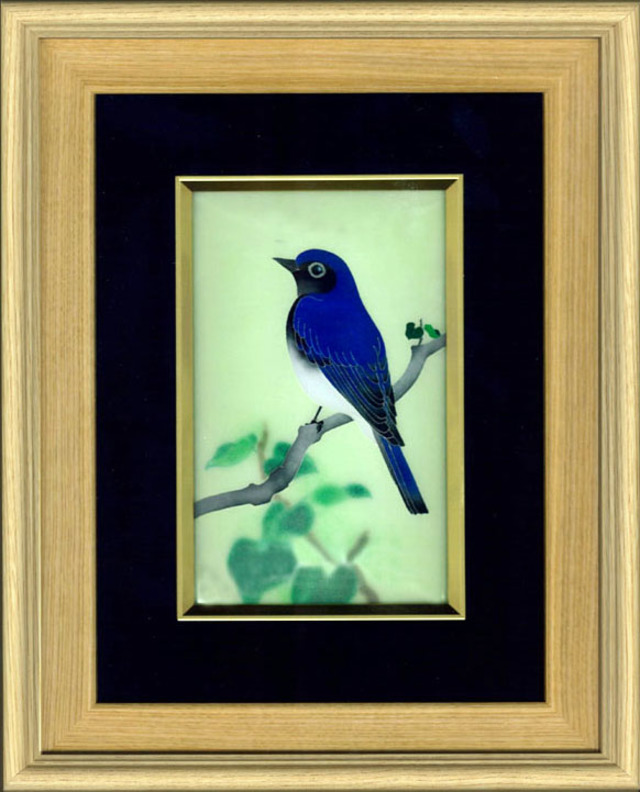有線七宝鳥文額