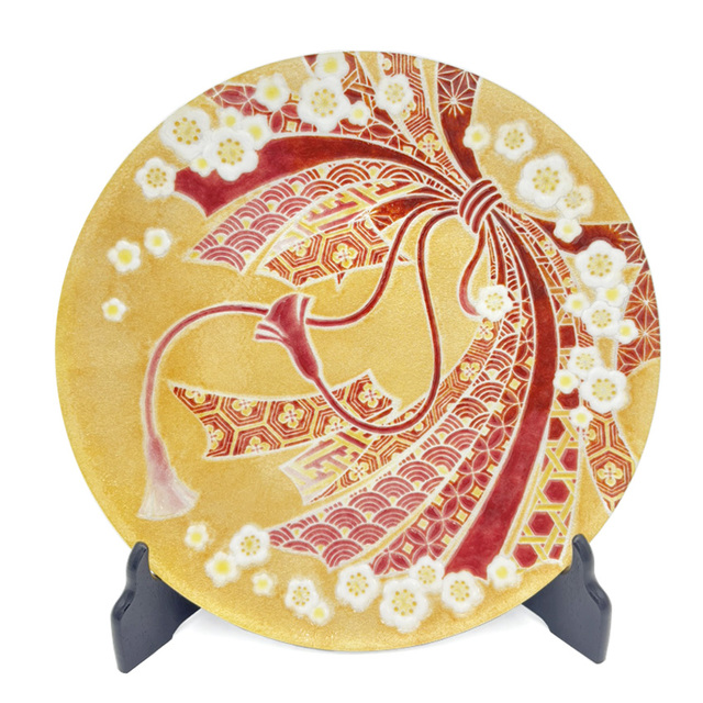 銀彩束ね熨斗飾皿