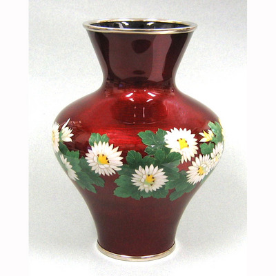 変形赤透菊帯花瓶
