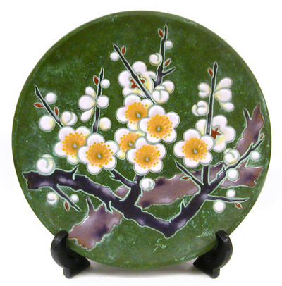 丸形彩釉飾皿