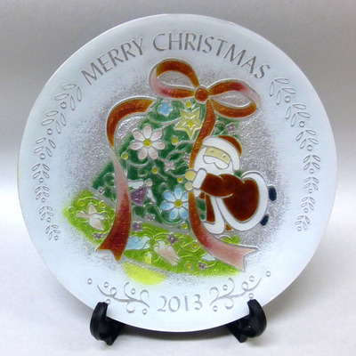 丸形銀彩クリスマス飾皿
