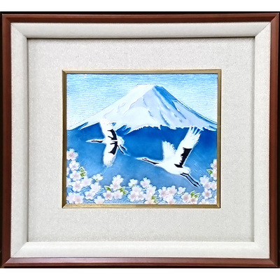 Ginsai (silvered) Cloisonne Framed Picture