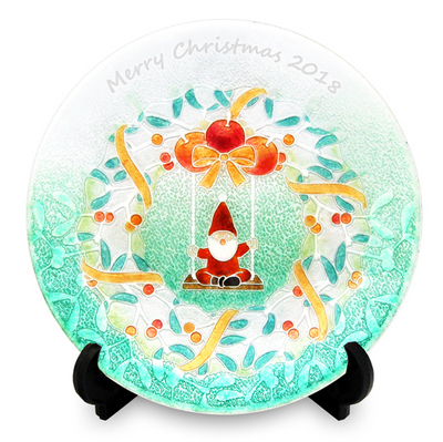 丸形銀彩クリスマス飾皿
