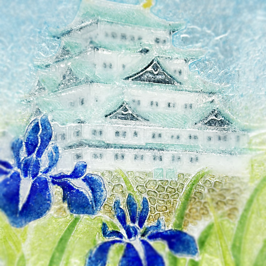 名古屋限定】銀彩名城に燕子花飾皿 | 安藤七宝店カタログサイト