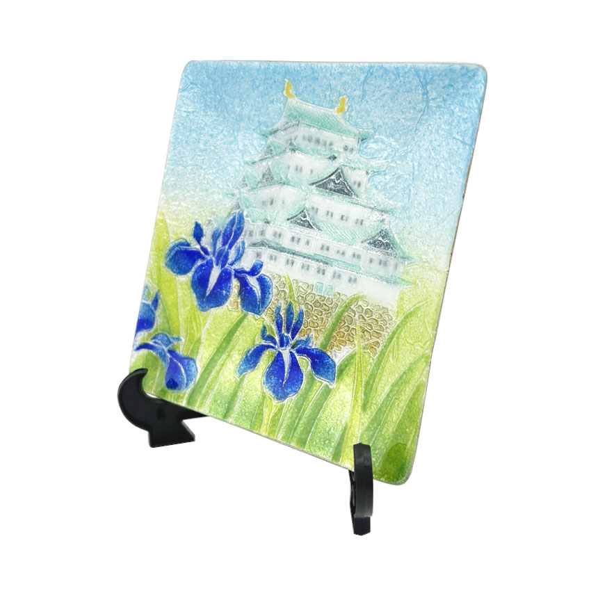名古屋限定】銀彩名城に燕子花飾皿 | 安藤七宝店カタログサイト